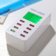 A8 40W 8 Ports USB + QC3.0 Smart Charging Station with Digital Display AC100-240V, UK Plug