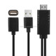 USB Male + USB 2.0 Female to HDMI Phone to HDTV Adapter Cable, For iPhone / Galaxy / Huawei / Xiaomi / LG / LeTV / Google and Other Smart Phones(Black)