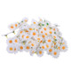 100 PCS 12 Leaf Sun Flower Head Simulation Small Chrysanthemum Sunflower Flower Head(White)