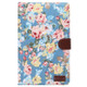 Flower Pattern Cloth Surface Horizontal Flip Leather Case with Wallet & Card Slots & Holder for Galaxy Tab E 9.6 / T560(Blue)