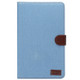 Denim Texture Horizontal Flip Solid Color Leather Case with Wallet & Card Slots & Holder for Galaxy Tab E 9.6 / T560(Blue)
