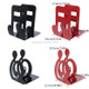 2 PCS Musical Note Metal Bookends Iron Support Holder Desk Stands For Books(Red Treble)