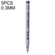 5 PCS Micron Ink Marker Pen Black Fineliner Sketching Pens 0.3mm