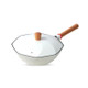 Flat-Bottomed Non-Stick Pan Household Non-Oily Fume Wok For Gas Stove & Induction Cooker, Specification:Aluminum Lid