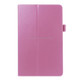 Litchi Texture Horizontal Flip Solid Color Leather Case with Holder for Galaxy Tab E 8.0 / T377V(Pink)