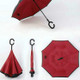 Hands-free Reverse Double-layer Straight Pole All-weather Umbrella, Size:23 Inch(Wine Red)