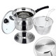 Stainless Steel 22CM Multi-function Deep-fried Cooking Pot Kitchenware Set, Style:Double Bottom