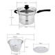 Stainless Steel 22CM Multi-function Deep-fried Cooking Pot Kitchenware Set, Style:Double Bottom