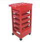 Five-floors Adjustable Height Hair Salon Instrument Storage Cart Beauty Trolley(Red)