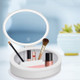 Desktop LED Makeup Mirror Storage Box Desktop Three-color Fill Light Portable Mirror(White)