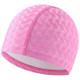 Adult Crescent PU Waterproof Comfortable Earmuff Swimming Cap(Pink)