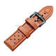 CAGARNY Simple Fashion Watches Band Green Buckle Leather Watch Strap, Width: 24mm(Brown)