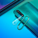 For Vivo Z5x 0.3mm Metal Rear Camera Lens Ring + Rear Camera Lens Tempered Glass Film Set (Blue)