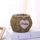 Grass Willow Wire Cattail Succulent Small Flower Basket Hand Woven Flower Basket, Style:D