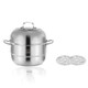 Household Stainless Steel Three-layer Double Bottom Multi-function Steamed Bun Steamer, Size:28cm, Style:Double Layers (Solid Ears)