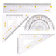 5 PCS Deli 71950 Student Exam Ruler Four-piece Set Containing Ruler Triangle Protractor