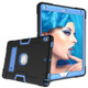 For iPad 10.5 Contrast Color Silicone + PC Combination Case with Holder(Black + Blue)