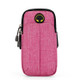 Universal 6.2 inch or Under Phone Zipper Double Bag Multi-functional Sport Arm Case with Earphone Hole(Pink)