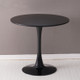 Home Round Table Coffee Shop Table Simple Leisure Wooden Round Table, Color:Black(80cm)