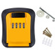 Wall-Mounted Key Code Box Construction Site Home Decoration Four-Digit Code Lock Key Box(Orange)