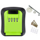 Wall-Mounted Key Code Box Construction Site Home Decoration Four-Digit Code Lock Key Box(Green)