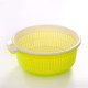 15 PCS Plastic Washbasin Kitchen Round Double Drain Basket Rural Garden Fruit and Vegetable Basket, Size:S(Green)