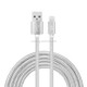 YF-MX04 3m 2.4A MFI Certificated 8 Pin to USB Nylon Weave Style Data Sync Charging Cable For iPhone 11 Pro Max / iPhone 11 Pro / iPhone 11 / iPhone XR / iPhone XS MAX / iPhone X & XS / iPhone 8 & 8 Plus / iPhone 7 & 7 Plus (Silver)