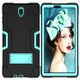 For Galaxy Tab S4 10.5 T830 Contrast Color Silicone + PC Combination Case with Holder(Black + Aqua)