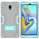 For Galaxy Tab A 10.5 T590  Contrast Color Silicone + PC Combination Case with Holder(Grey + Aqua)