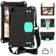 For  Galaxy Tab A8.0 T290 / T295（2019） Honeycomb Design EVA + PC Four Corner Anti Falling Flat Protective Shell With Straps(Black + Mint)