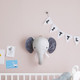 Children Room Wall Stuffed Plush Toy Baby Bedroom Decoration Animal Head Wall Decorate Toy Doll for Kids(Elephant)