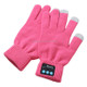 USB Charging Warm Bluetooth Hands-free Call Music Gloves Capacitive Three-finger Touchable Gloves(Pink)