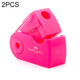 2 PCS Manual Push Pull Pencil Sharpener Single Hole Double Hole Multi-functional Office Stationery(Single pink)