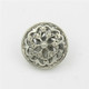 Silver 100 PCS Hollow Flower Shape Metal Button Clothing Accessories, Diameter:22mm