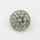 Silver 100 PCS Hollow Flower Shape Metal Button Clothing Accessories, Diameter:18mm