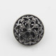 Black 100 PCS Hollow Flower Shape Metal Button Clothing Accessories, Diameter:20mm