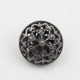 Black 100 PCS Hollow Flower Shape Metal Button Clothing Accessories, Diameter:18mm