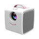 Q2 LED 1080P Mini Portable Projector Children Projector, Plug Type:EU Plug(Pink White)