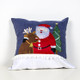 45cm Christmas Flannel Embroidery Santa Claus Pillow Fabric Printing Hug Pillowcase Without Core(Blue Man )