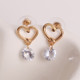 2 PCS Women Elegant Fashion Crystal  Heart Design Earring