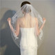 Layer Mori Wedding Short Veil Bridal Veil Wedding Accessories, Style:151 White, Size:80-100cm
