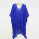 Women Cotton Lace Swimsuit Cover-up(Blue)