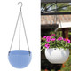 Rattan-like Hanging Basket Plastic Garden Flower Pot Creative Green Dill Absorbent Hanging Basin, Size:L (Blue)