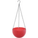 Rattan-like Hanging Basket Plastic Garden Flower Pot Creative Green Dill Absorbent Hanging Basin, Size:M (Red)