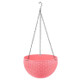 Rattan-like Hanging Basket Plastic Garden Flower Pot Creative Green Dill Absorbent Hanging Basin, Size:S (Pink)