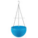 Rattan-like Hanging Basket Plastic Garden Flower Pot Creative Green Dill Absorbent Hanging Basin, Size:S (Dark Blue)