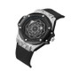 CAGARNY 6868 Geometric Polygon Dial Quartz Dual Movement Watch Men TPU Strap Watch (Black Belt Black Shell)