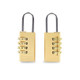 2 PCS Four-digit Brass Code Padlock High-grade Security Gym Door Lock, Size:73 x 30 x 16 mm(Brass)