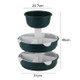 Hot Pot Platter Rotating Sub-Divided Drain Basket Fruit And Vegetable Cleaning Basket,Style: Three-layer (Mint Green)