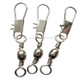 5 PCS 8# 3.5cm Fishing Connectors Barrel Swivel with Safety Snap Ring